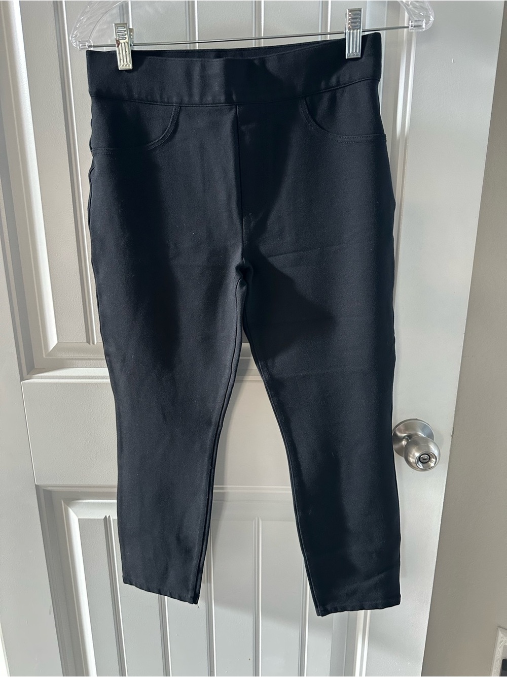 SPANX The Perfect Pant Ankle 4-Pocket Black Ponte Medium Petite 21” Inseam